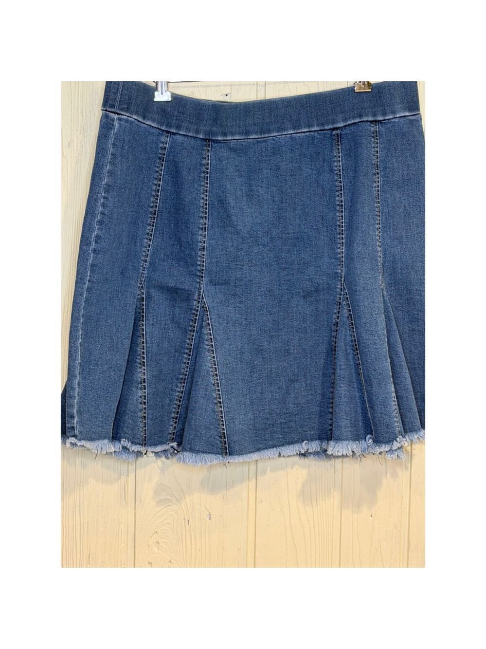 A Beautiful Soul Blue Denim Pleated Mini Skirt 1X